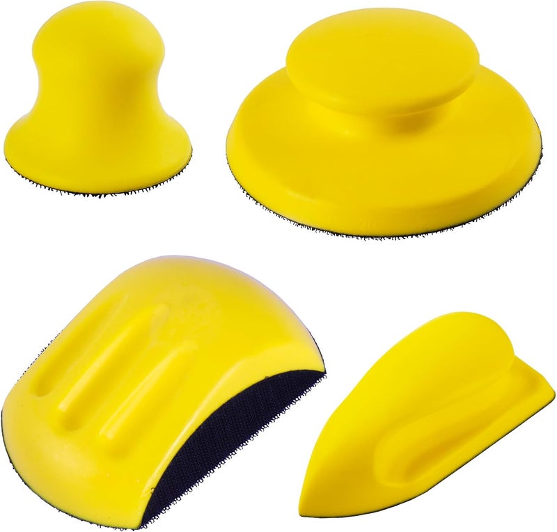 Vesagrin 4Pcs Hook and Loop Sanding Block Included 1 Cleaning Brush 5 Inch Round and Mouse Sanding Block Meant for Wood Furniture Restoration Home Arts and Crafts - Image 1